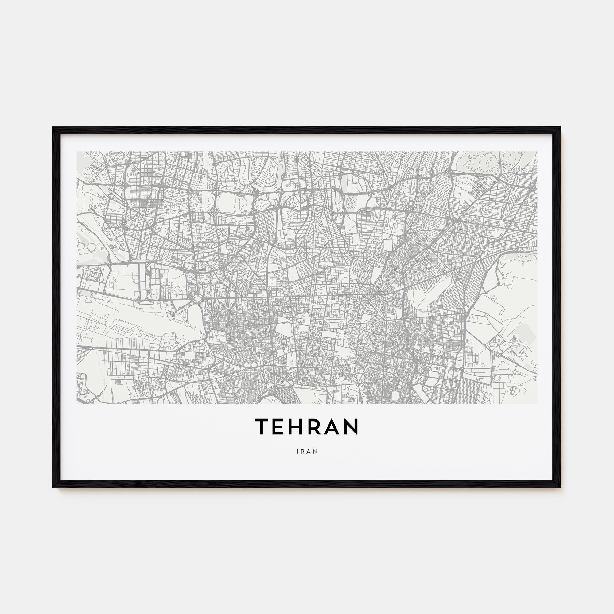 Tehran Map Landscape Poster