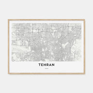 Tehran Map Landscape Poster