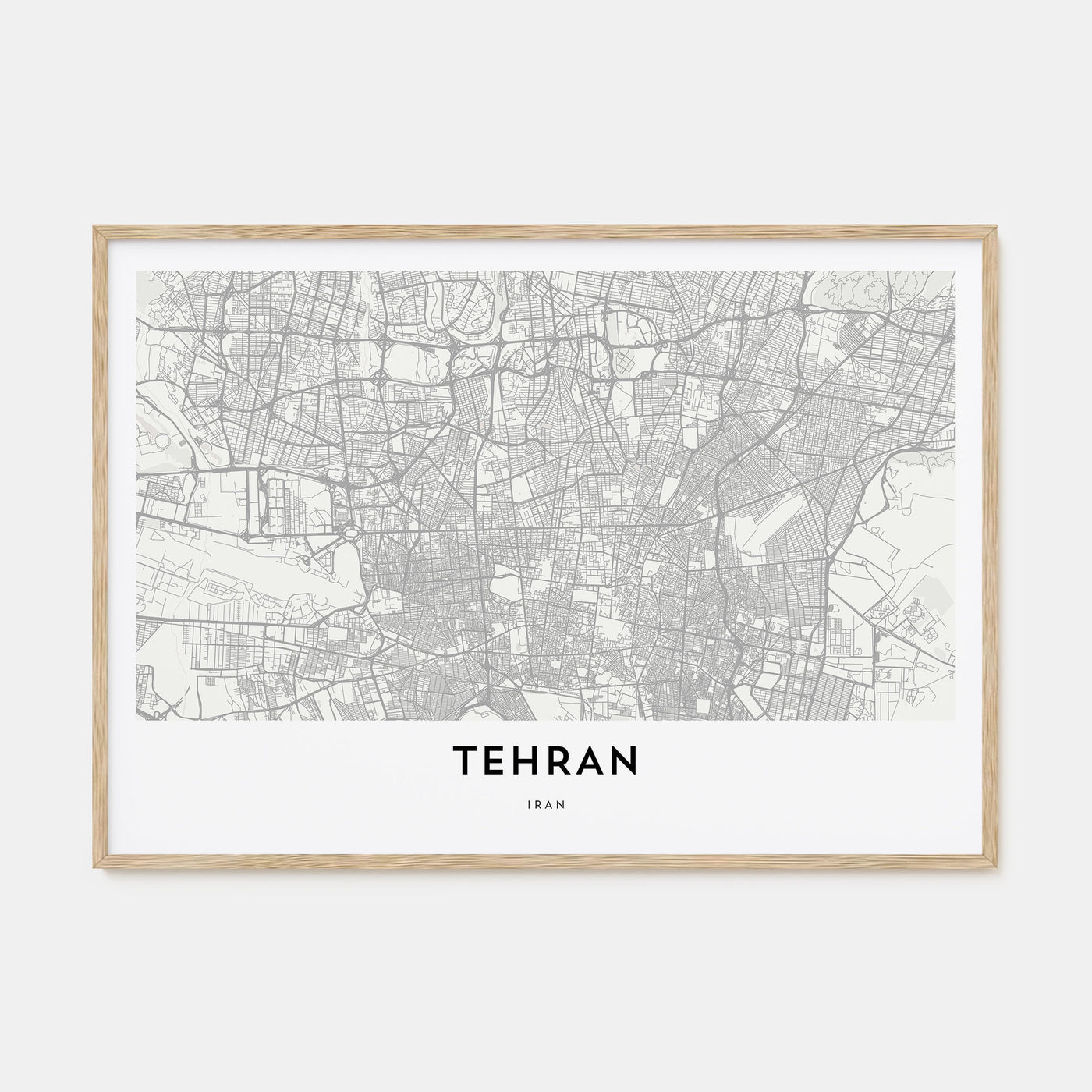 Tehran Map Landscape Poster