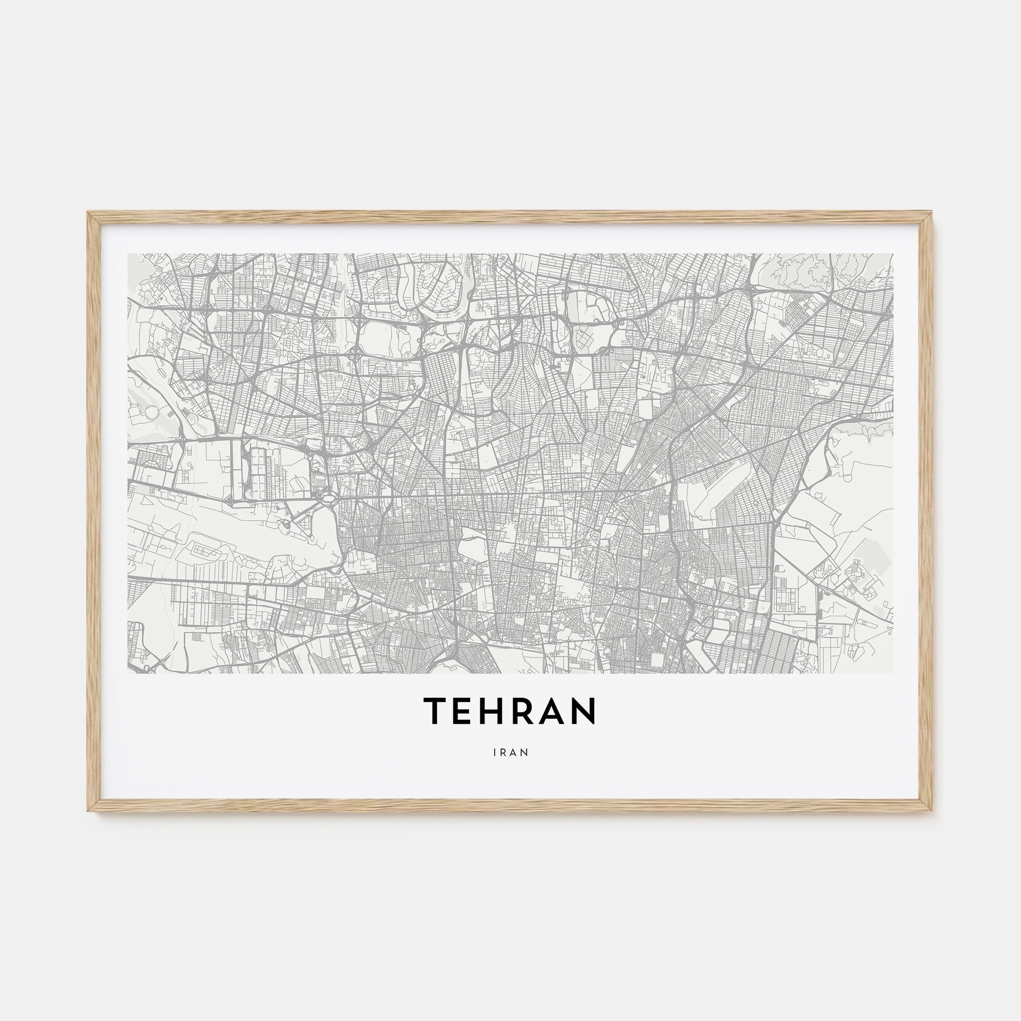 Tehran Map Landscape Poster