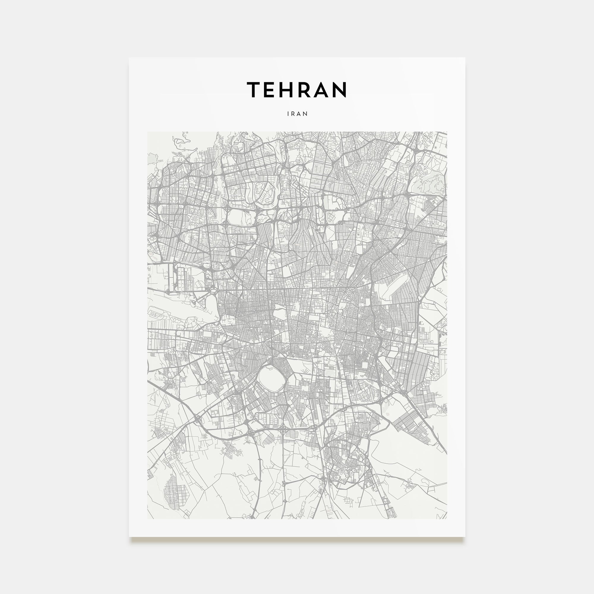 Tehran Map Portrait Poster