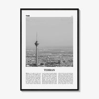 Tehran Print Black and White, Tehran Wall Art, Tehran Poster, Tehran Photo, Tehran Wall Décor