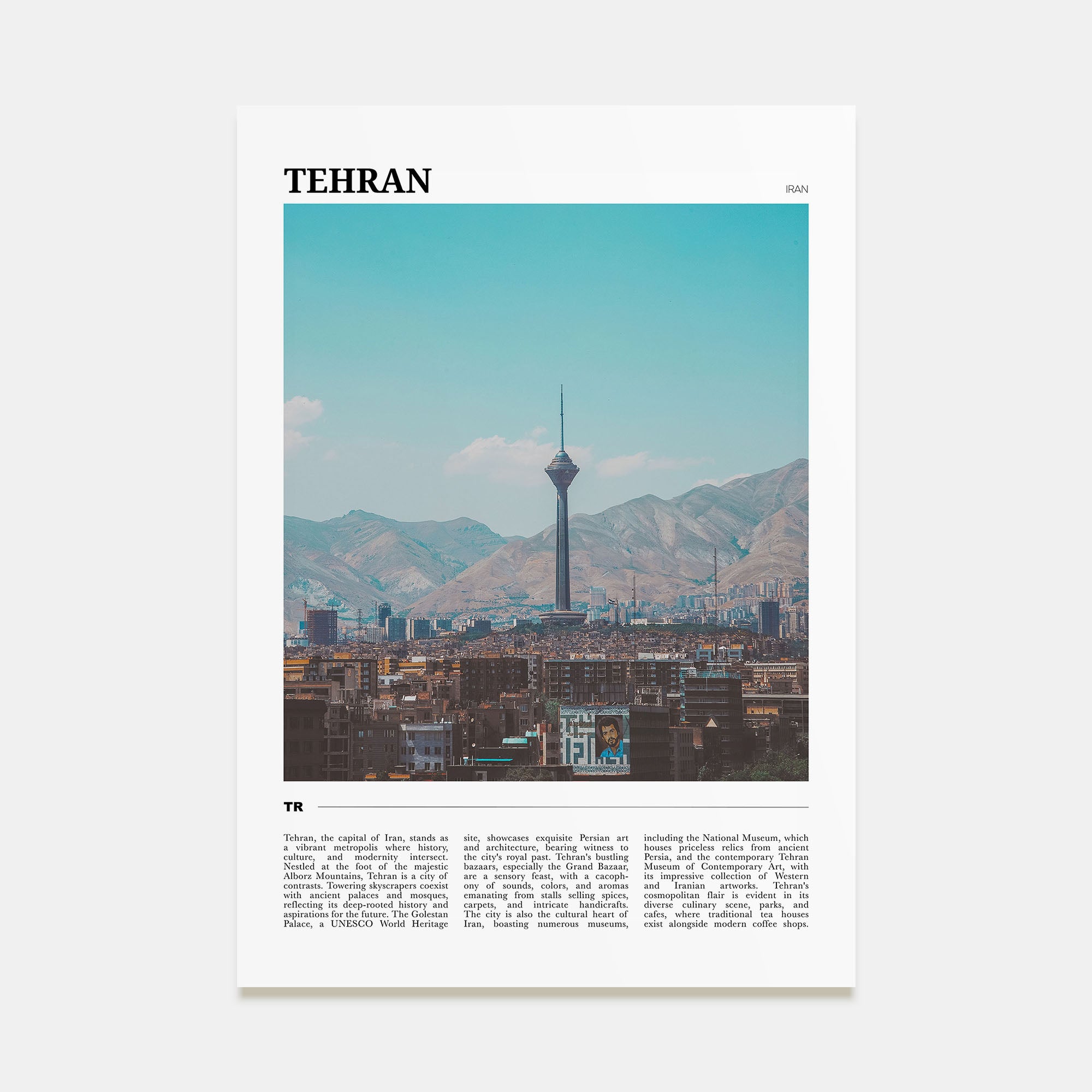 Tehran Travel Color Poster
