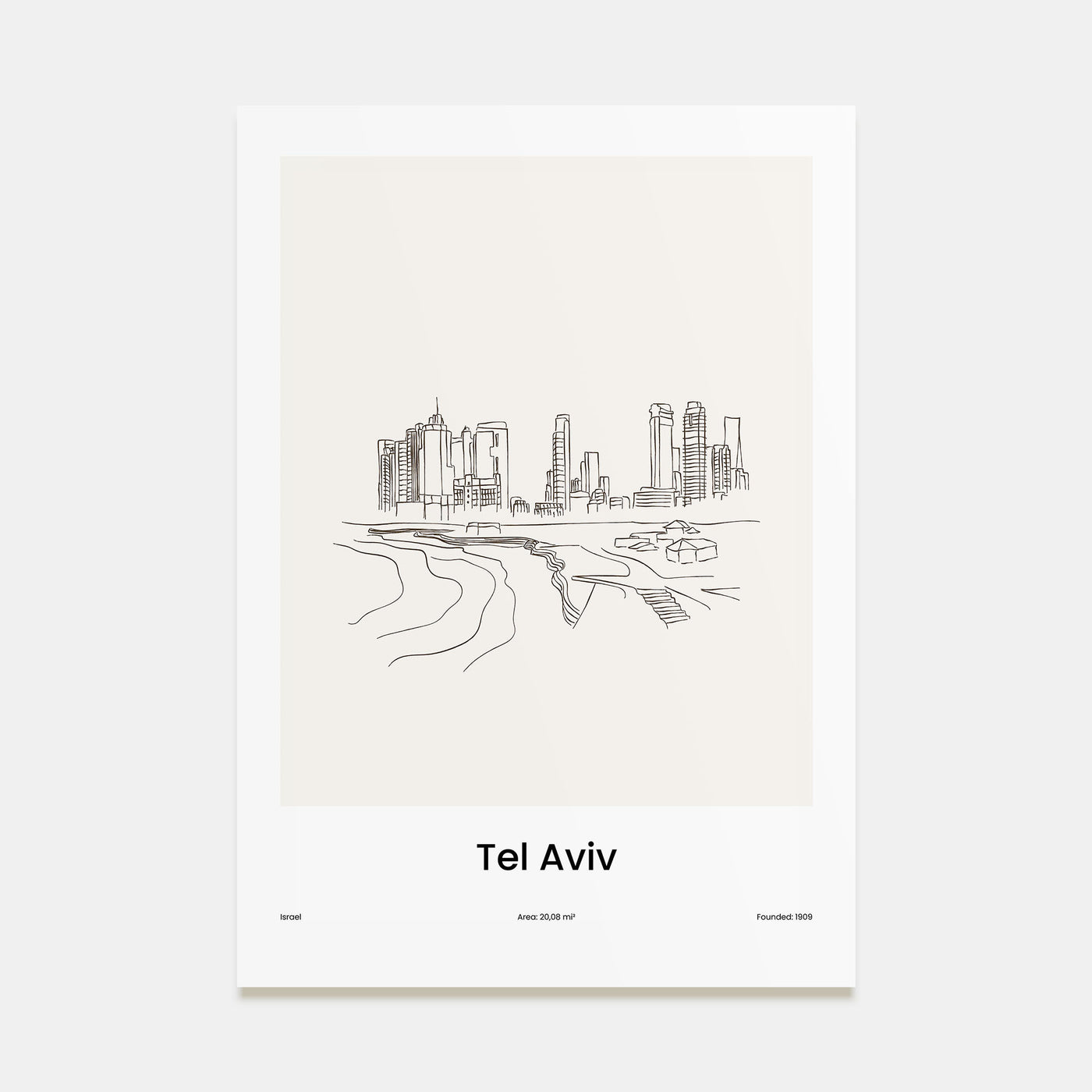 Tel Aviv Drawn Poster