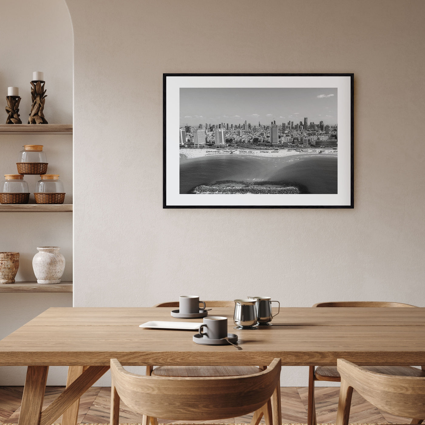 Tel Aviv Landscape B&W Poster