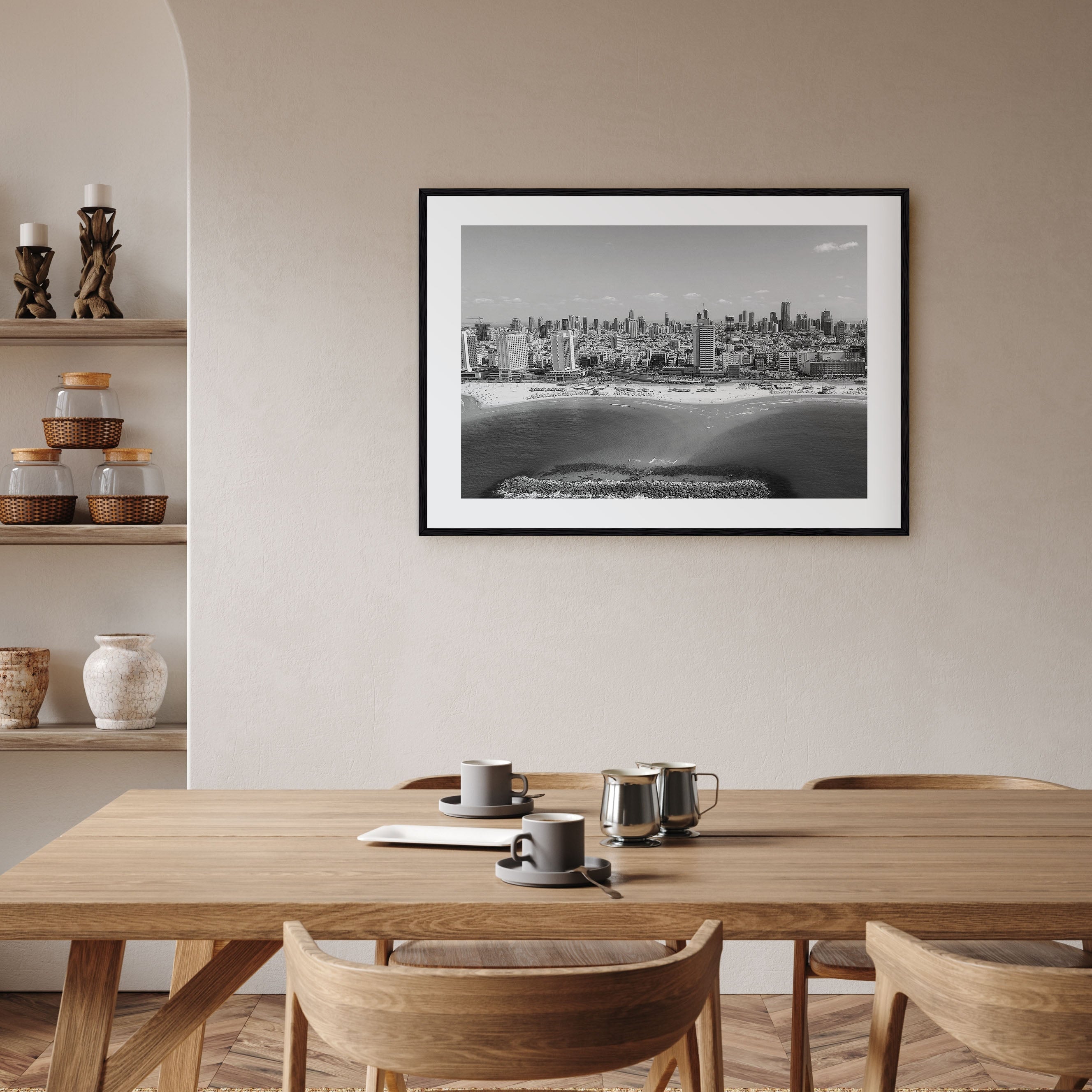 Tel Aviv Landscape B&W Poster