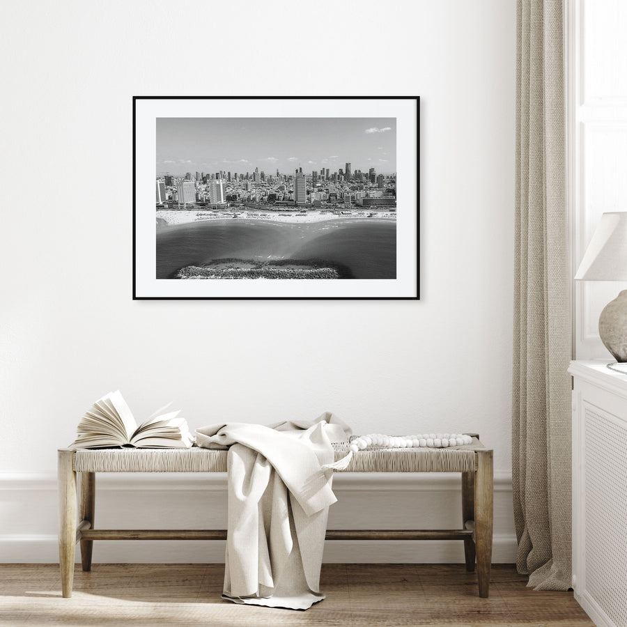 Tel Aviv Landscape B&W Poster