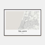 Tel Aviv Map Landscape Poster
