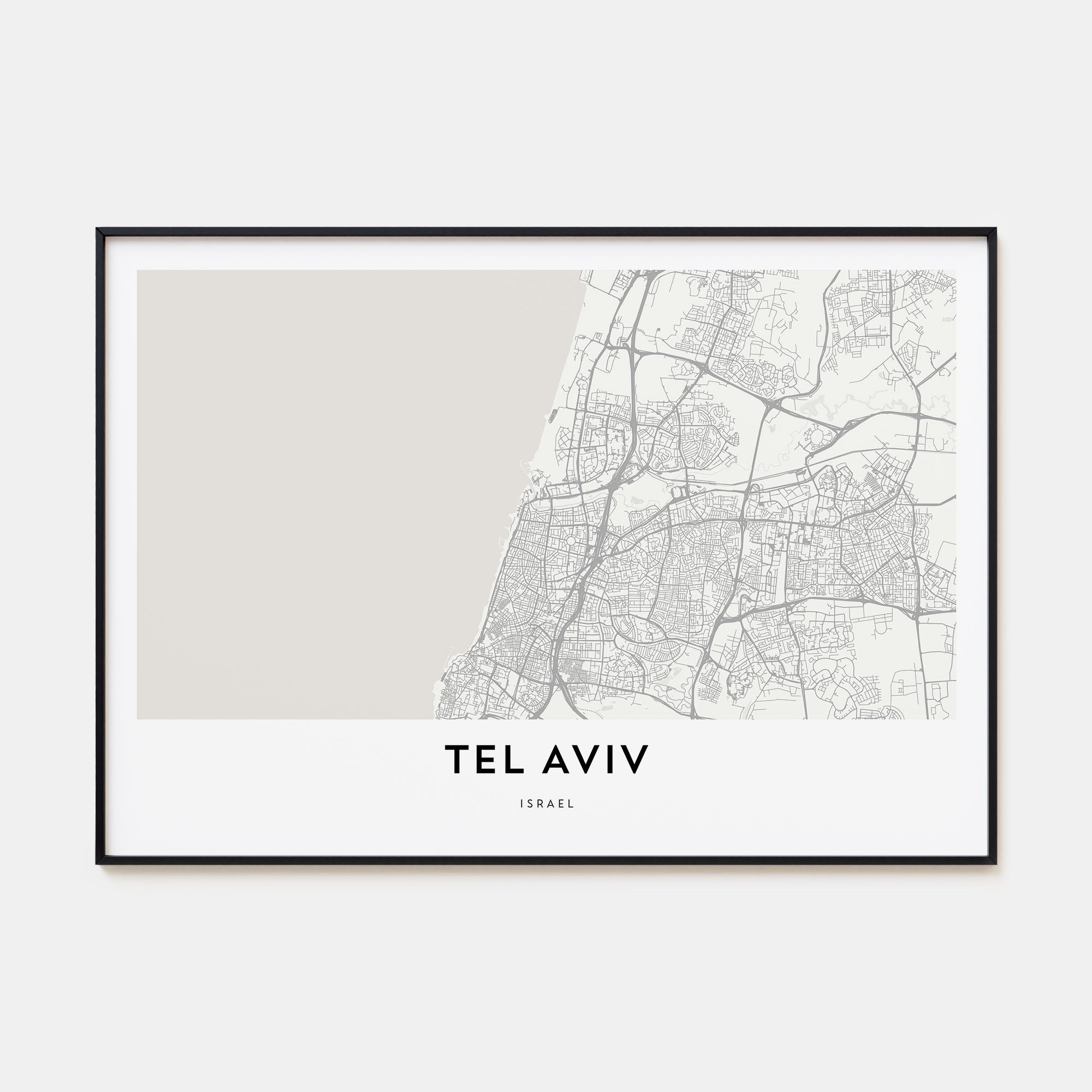 Tel Aviv Map Landscape Poster