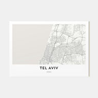 Tel Aviv Map Landscape Poster