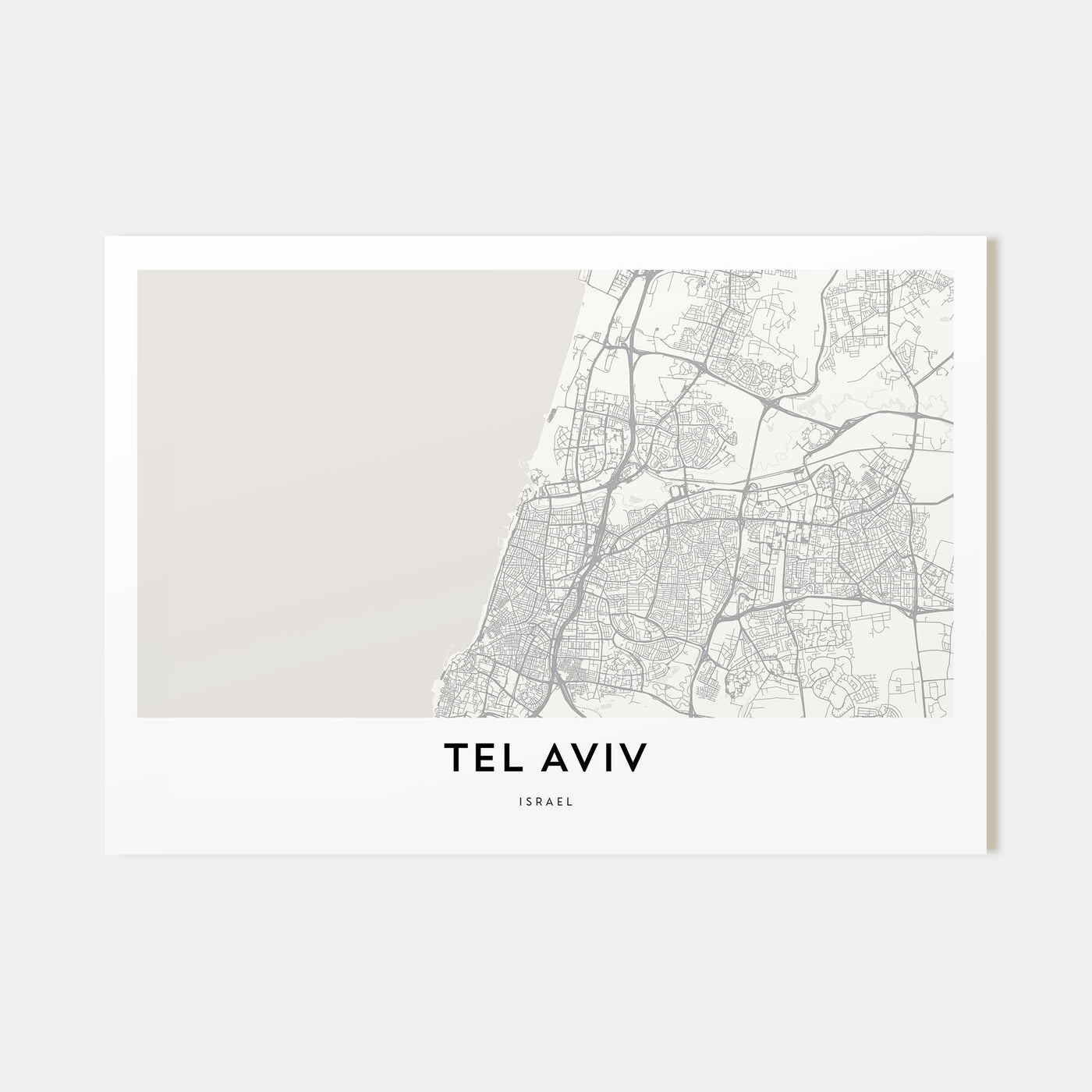Tel Aviv Map Landscape Poster