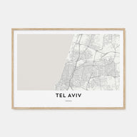 Tel Aviv Map Landscape Poster