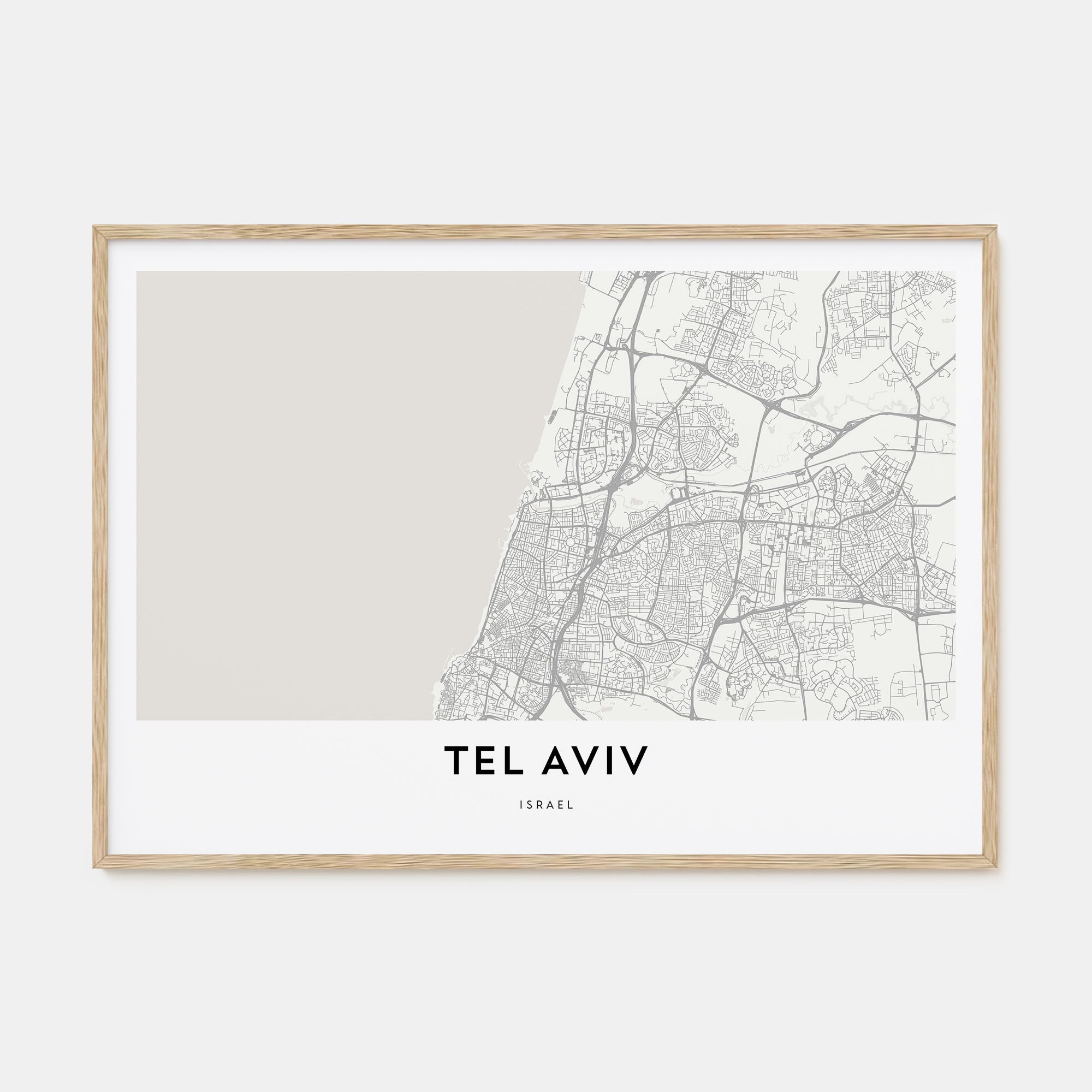 Tel Aviv Map Landscape Poster