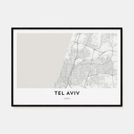 Tel Aviv Map Landscape Poster