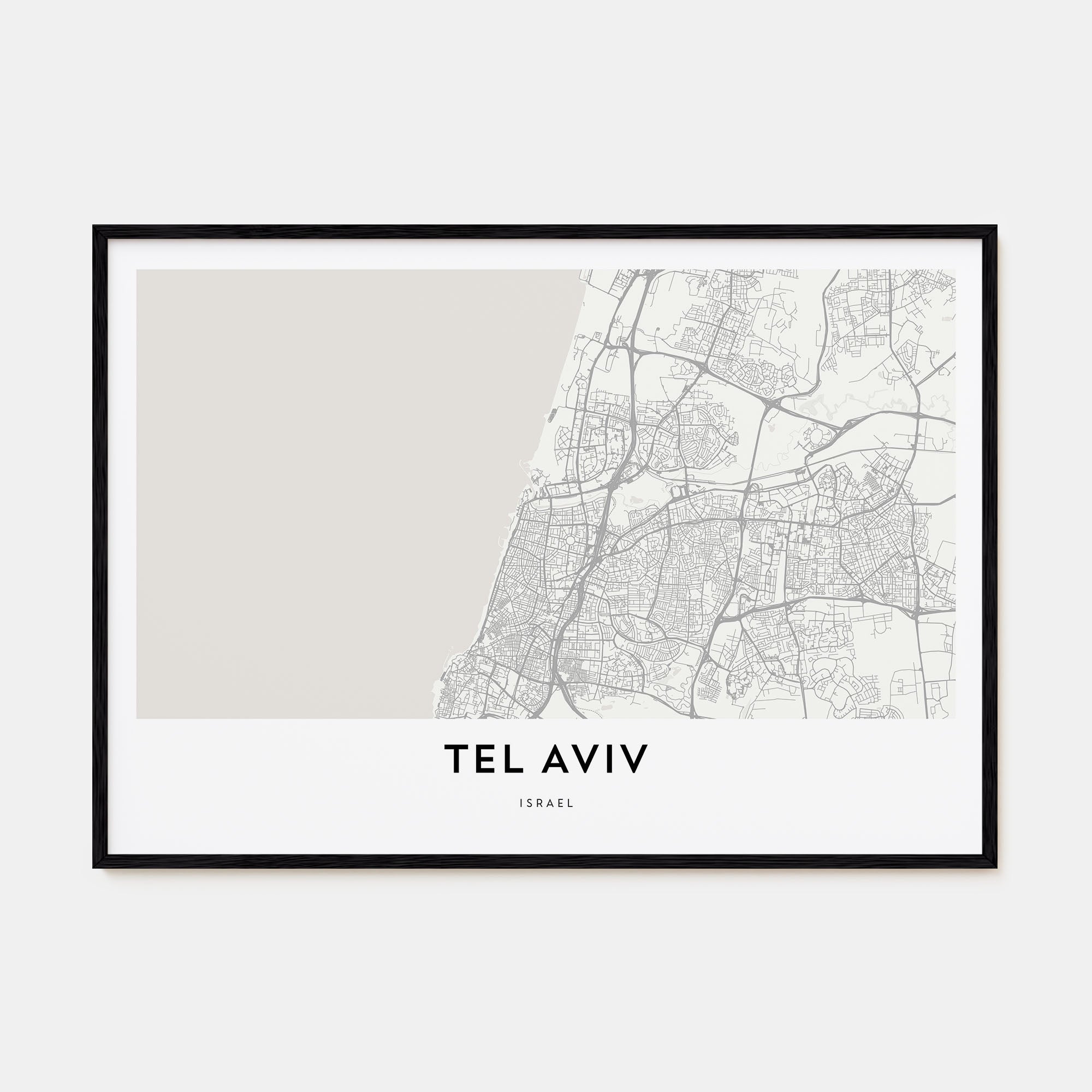 Tel Aviv Map Landscape Poster