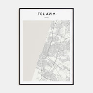 Tel Aviv Map Portrait Poster