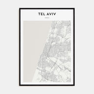 Tel Aviv Map Portrait Poster