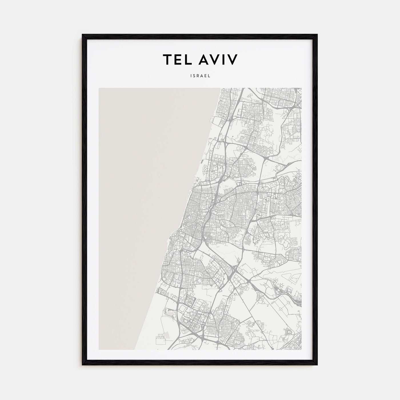 Tel Aviv Map Portrait Poster