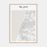 Tel Aviv Map Portrait Poster