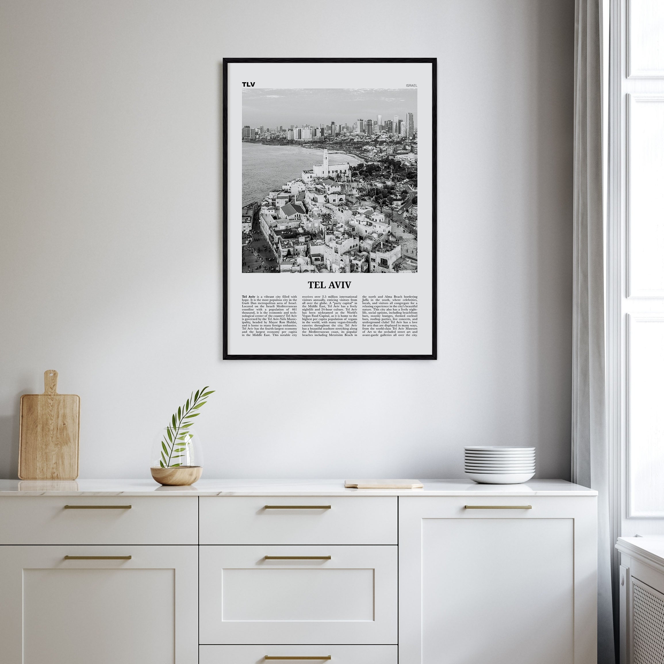 Tel Aviv Travel B&W No 2 Poster