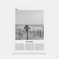 Tel Aviv Travel B&W No 3 Poster