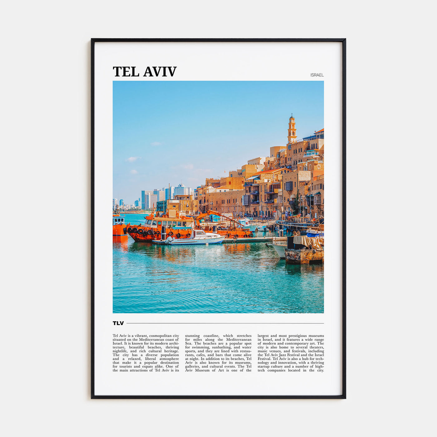 Tel Aviv Travel Color Poster