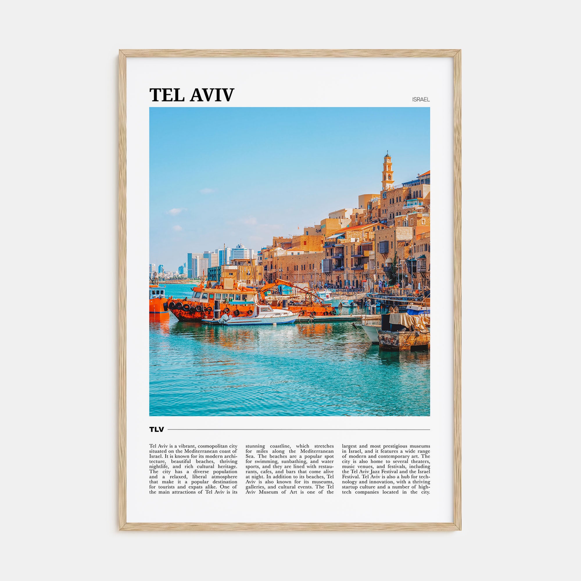 Tel Aviv Travel Color Poster