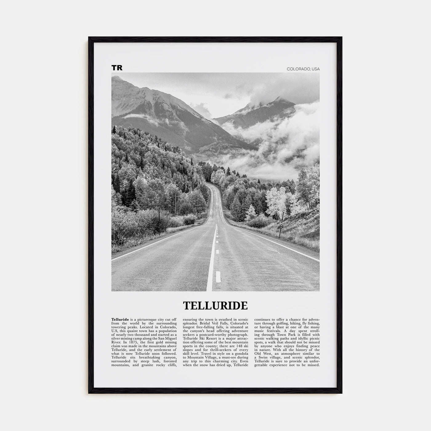 Telluride Travel B&W No 2 Poster