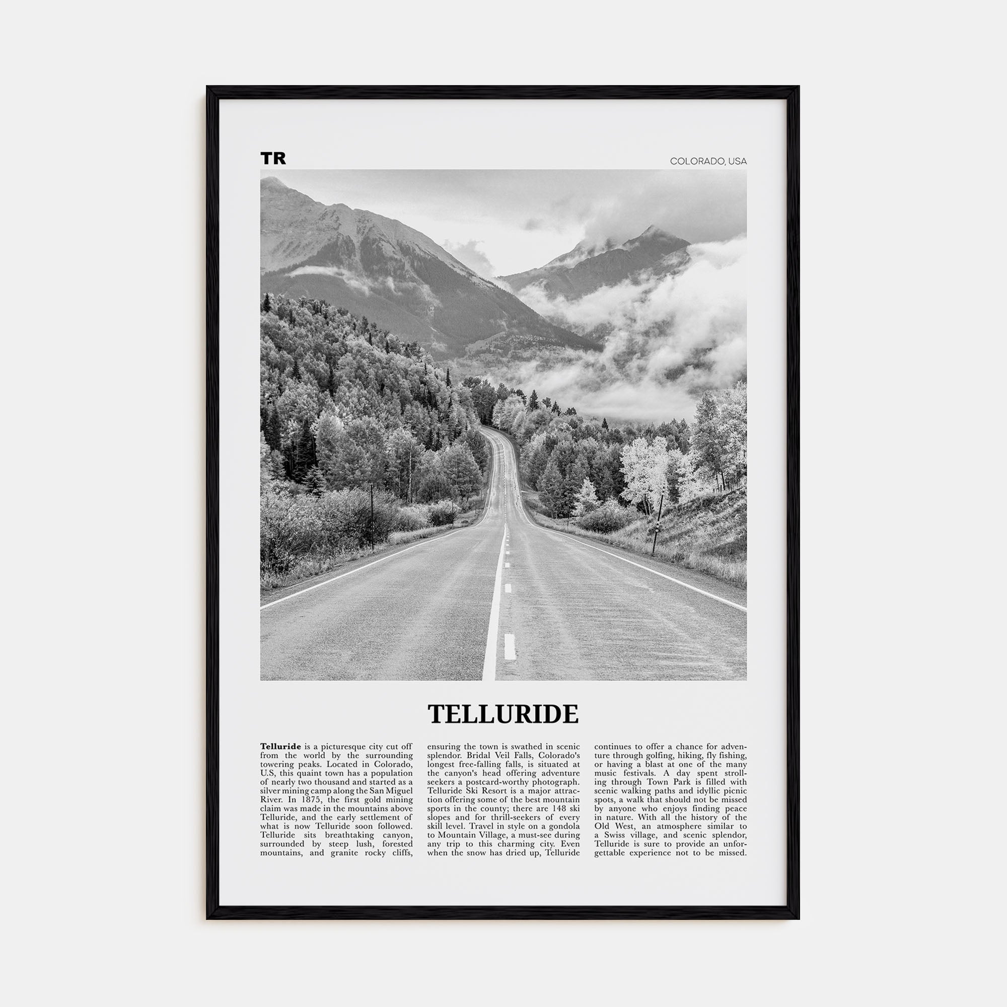 Telluride Travel B&W No 2 Poster