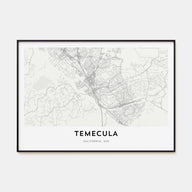 Temecula Map Landscape Poster