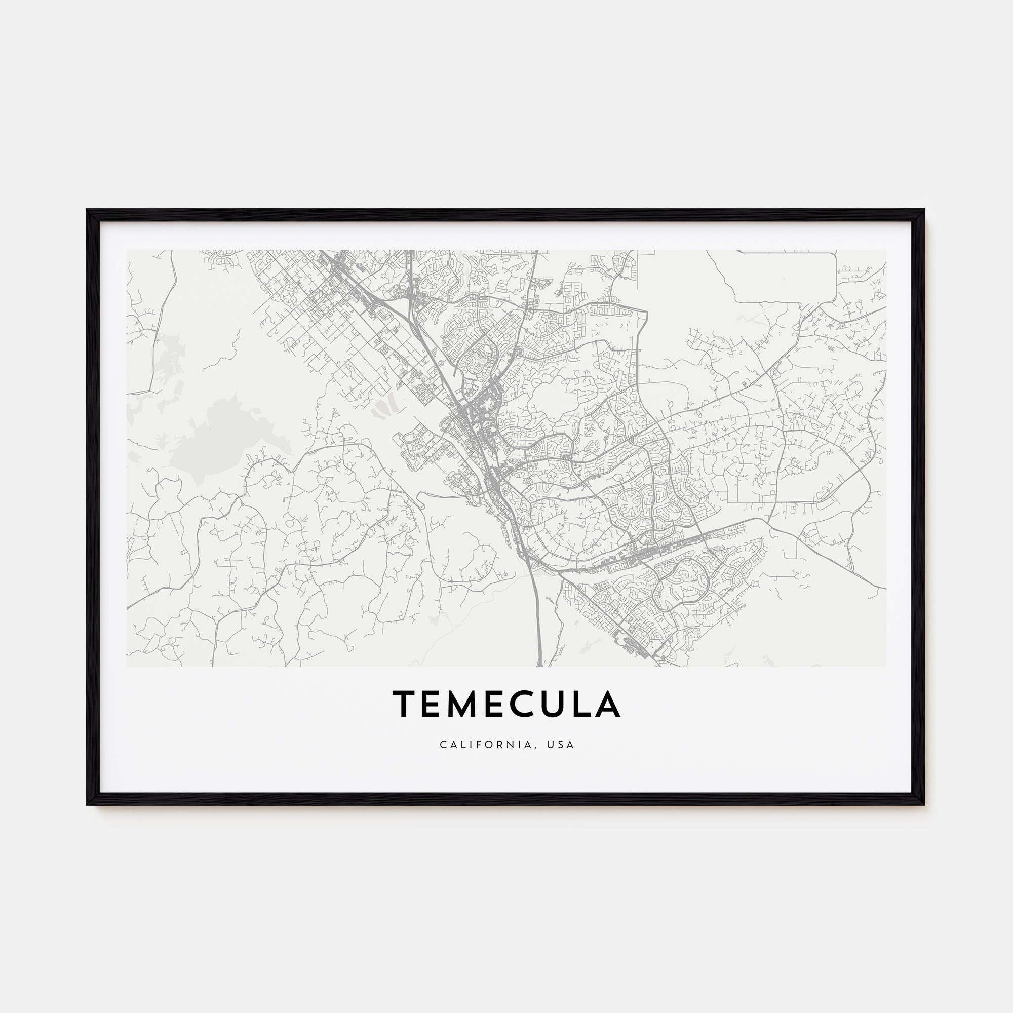 Temecula Map Landscape Poster
