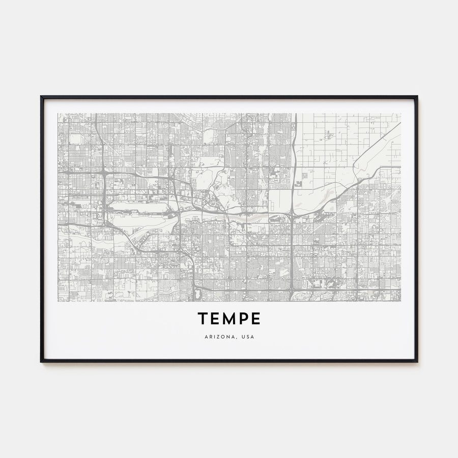 Tempe Map Landscape Poster