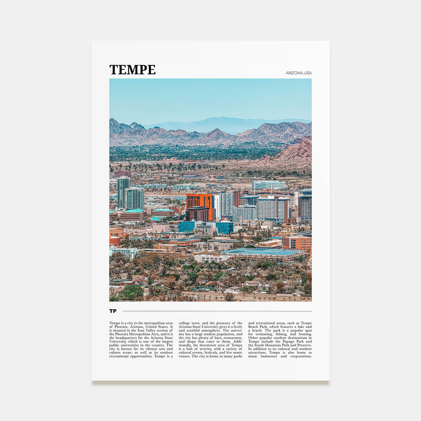 Tempe Travel Color Poster