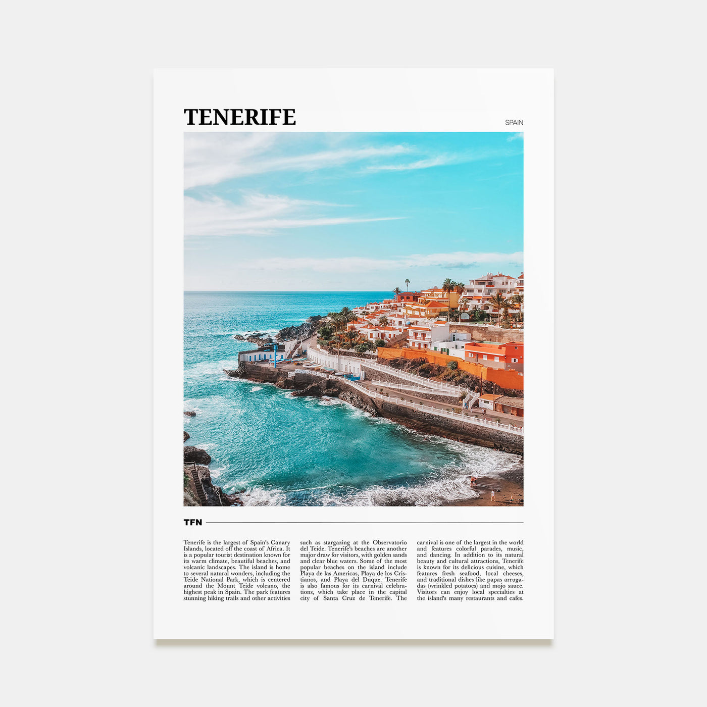 Tenerife Travel Color Poster