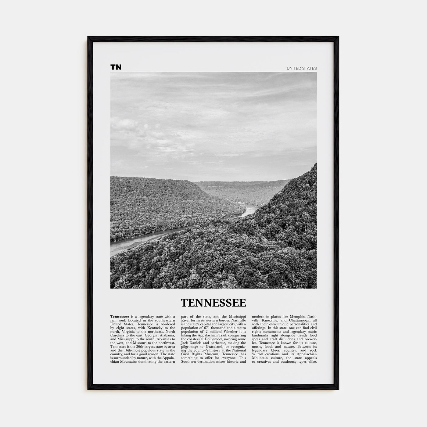 Tennessee Travel B&W No 1 Poster