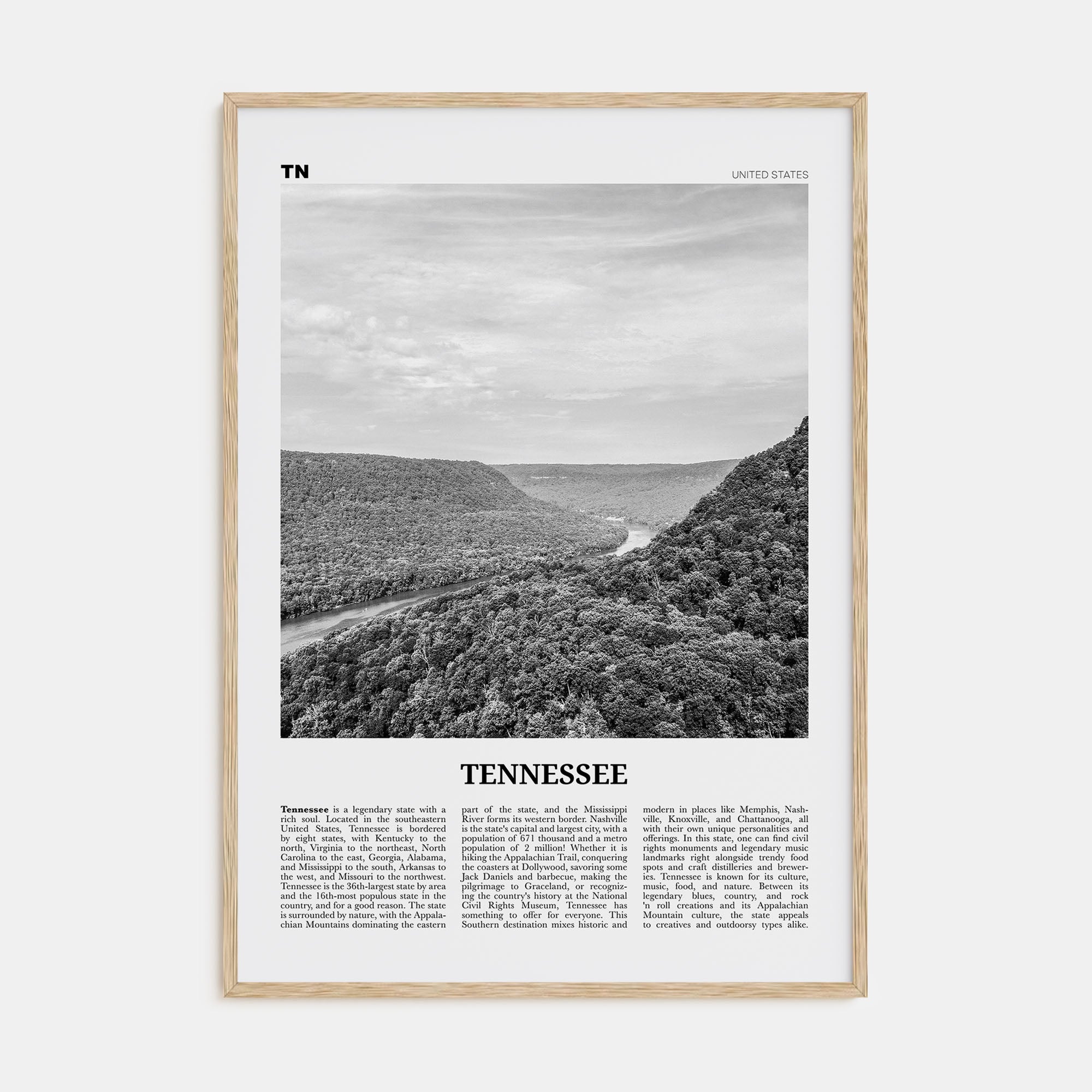 Tennessee Travel B&W No 1 Poster