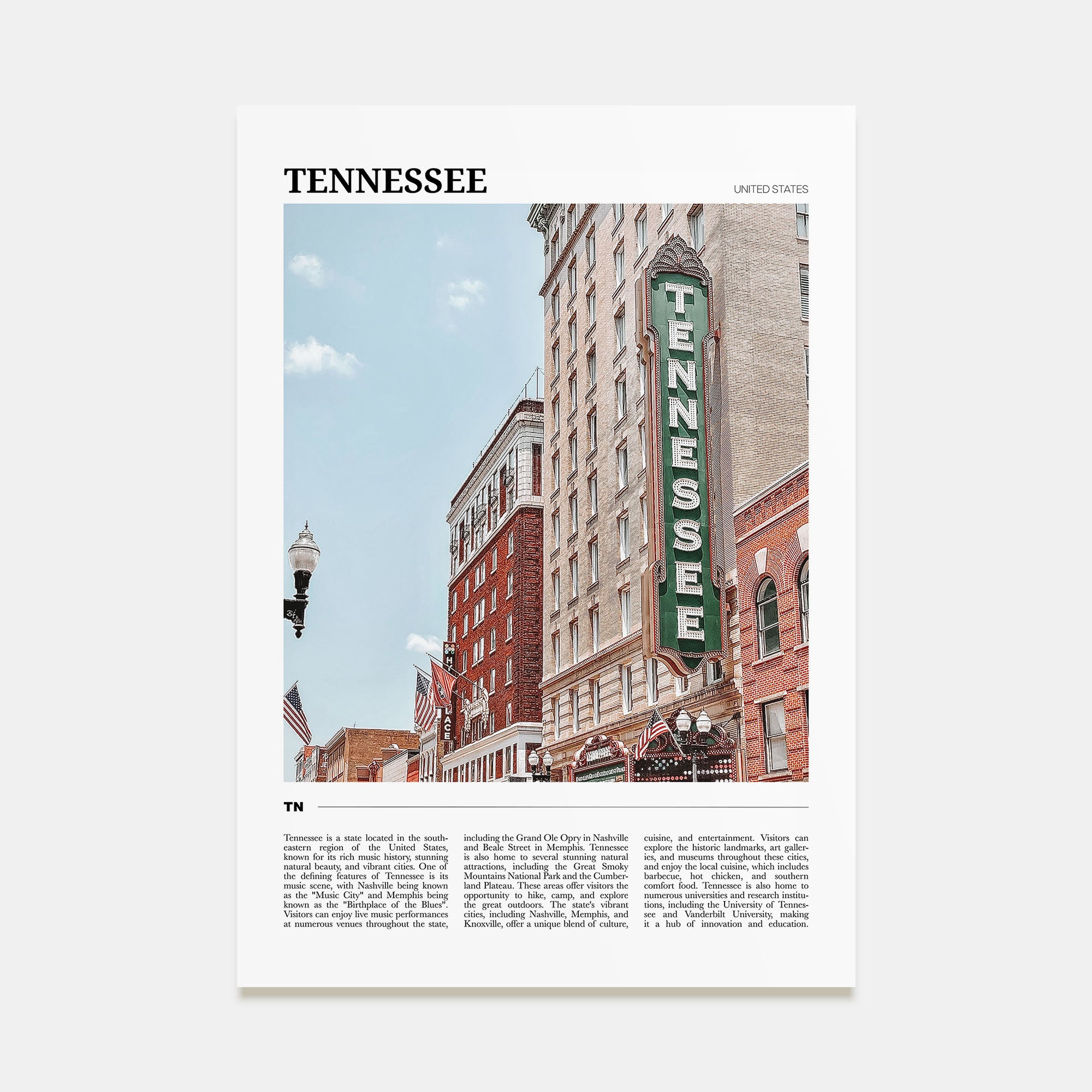 Tennessee Travel Color No 1 Poster