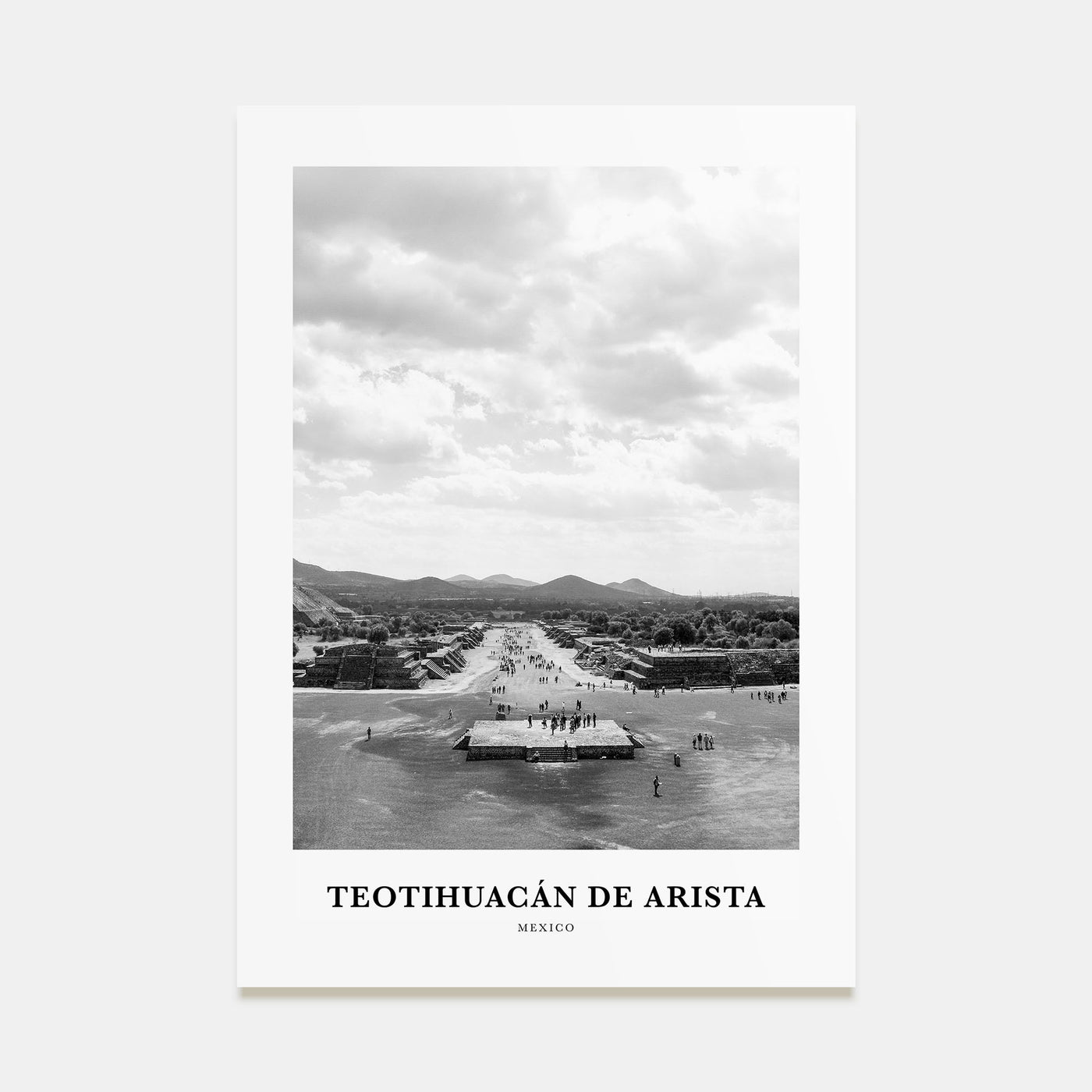 Teotihuacán de Arista Portrait B&W Poster
