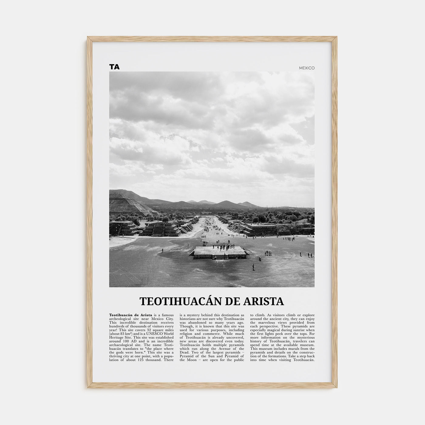Teotihuacán de Arista Travel B&W Poster