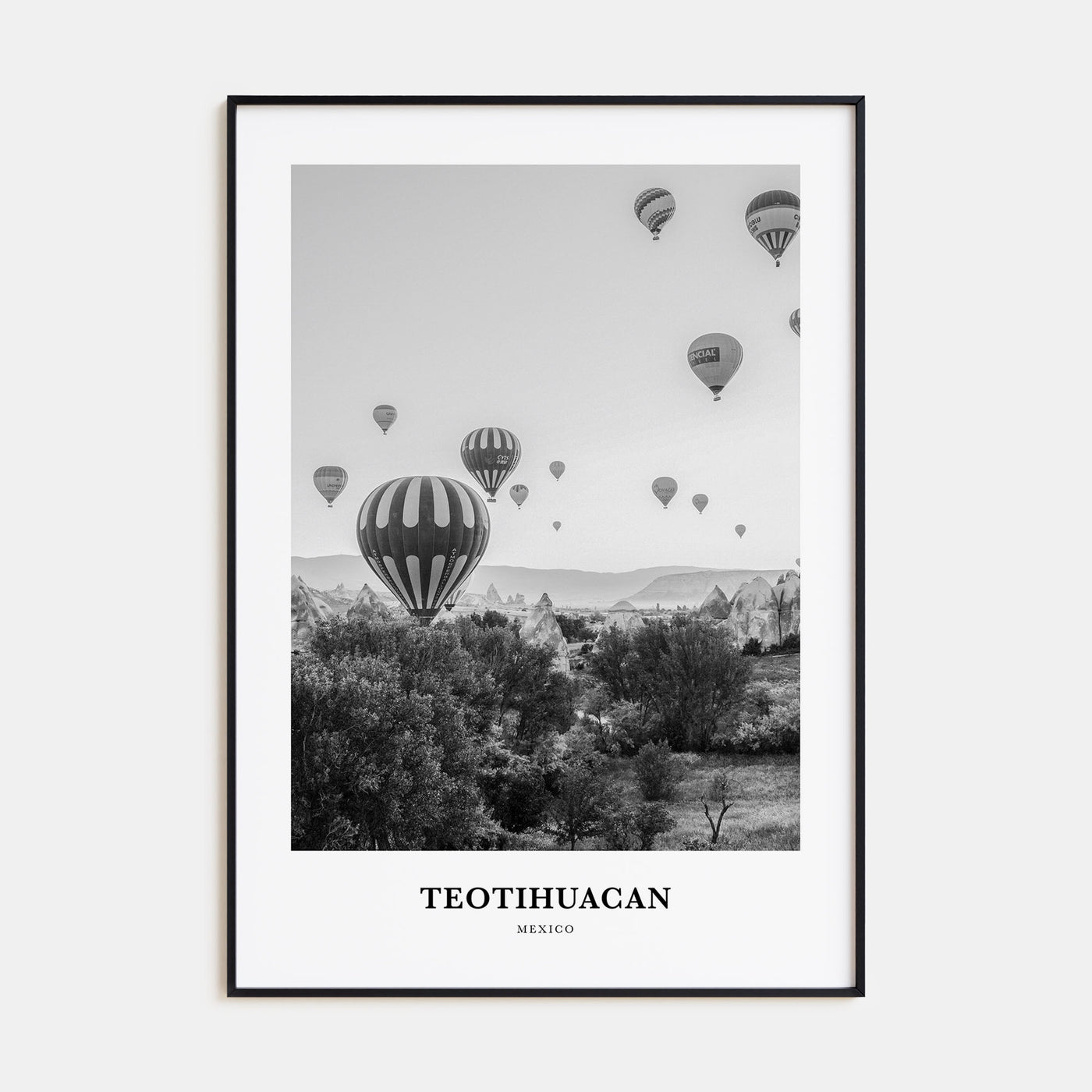 Teotihuacán Portrait B&W Poster