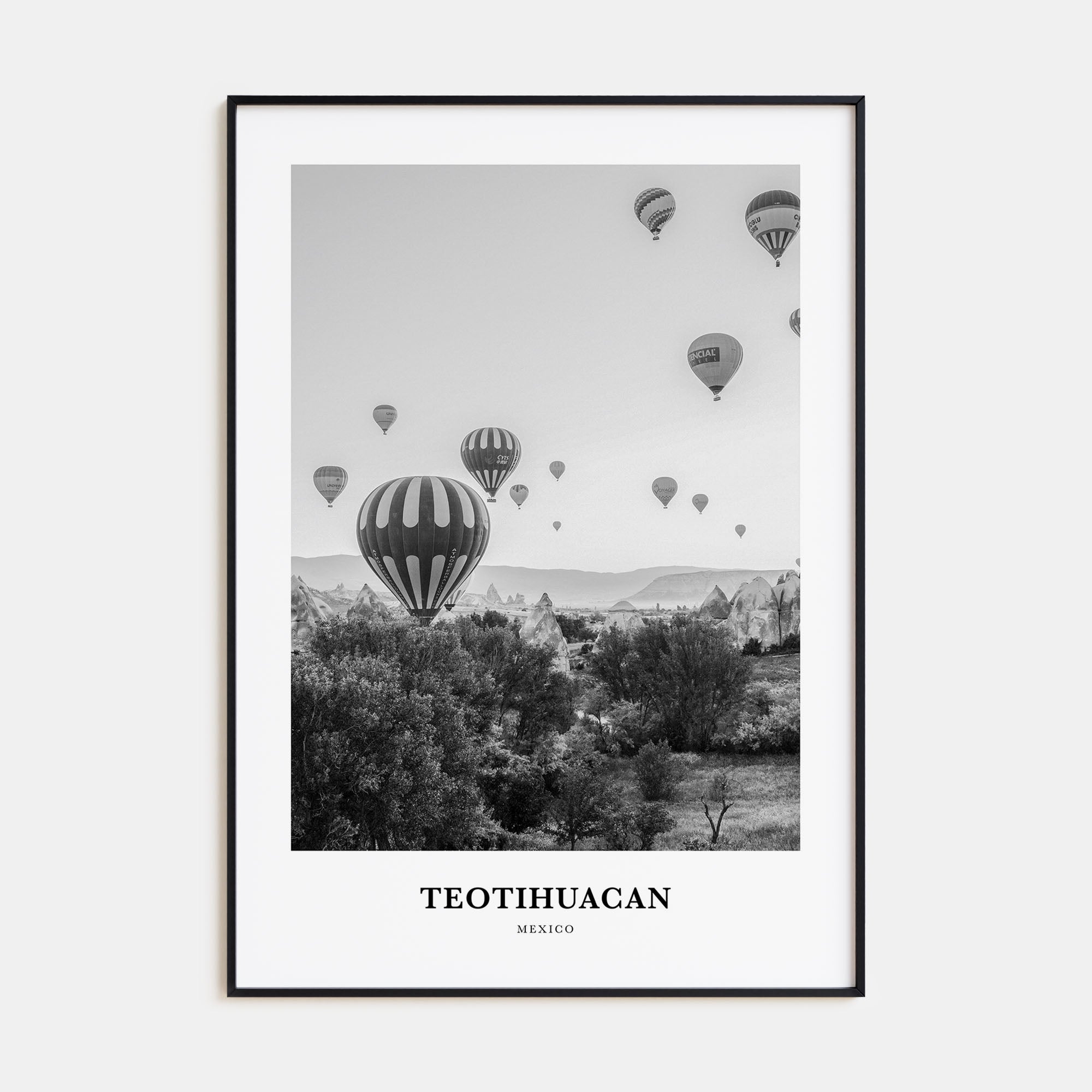 Teotihuacán Portrait B&W Poster