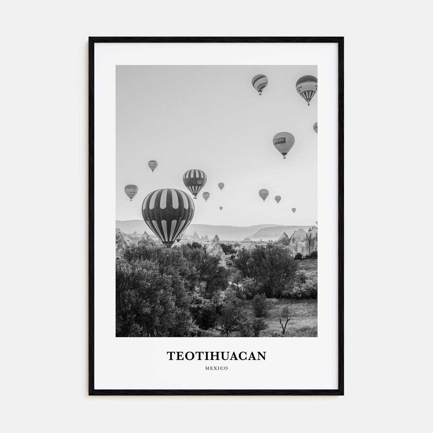 Teotihuacán Portrait B&W Poster