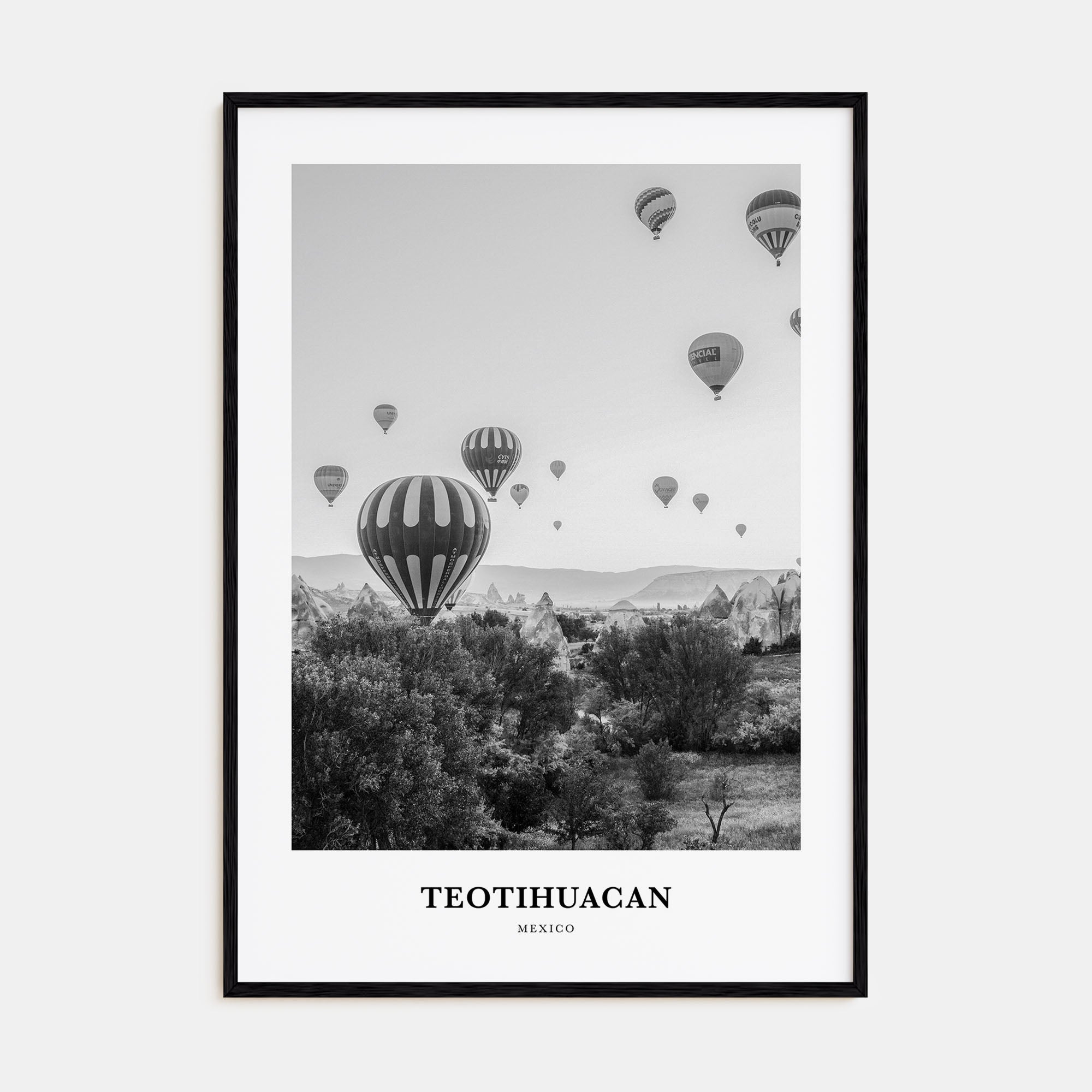 Teotihuacán Portrait B&W Poster