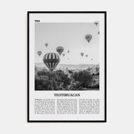 Teotihuacán Travel B&W Poster