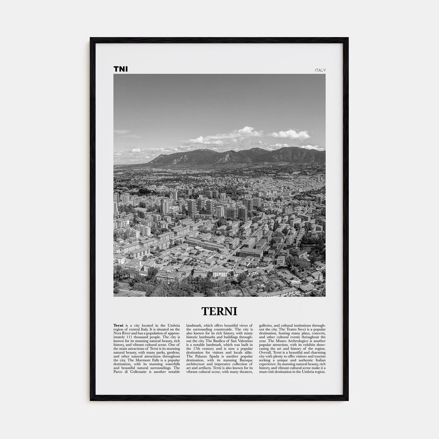 Terni Travel B&W Poster