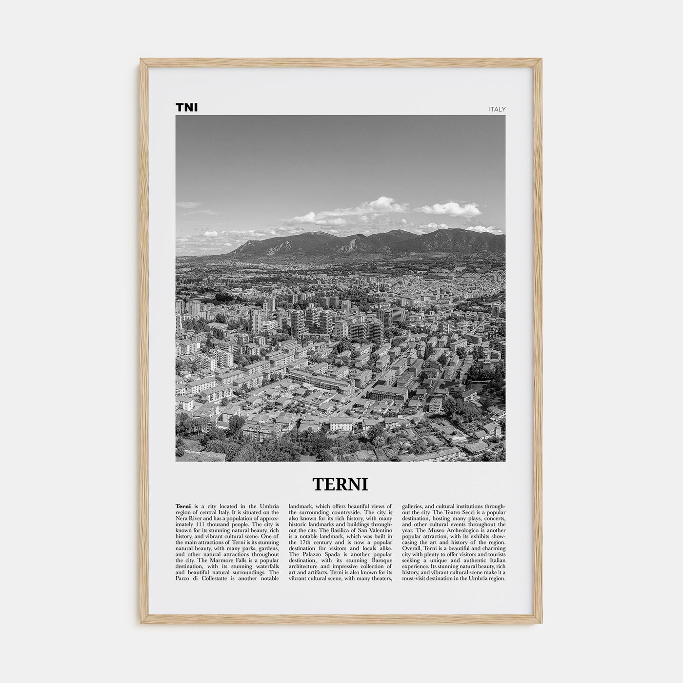 Terni Travel B&W Poster