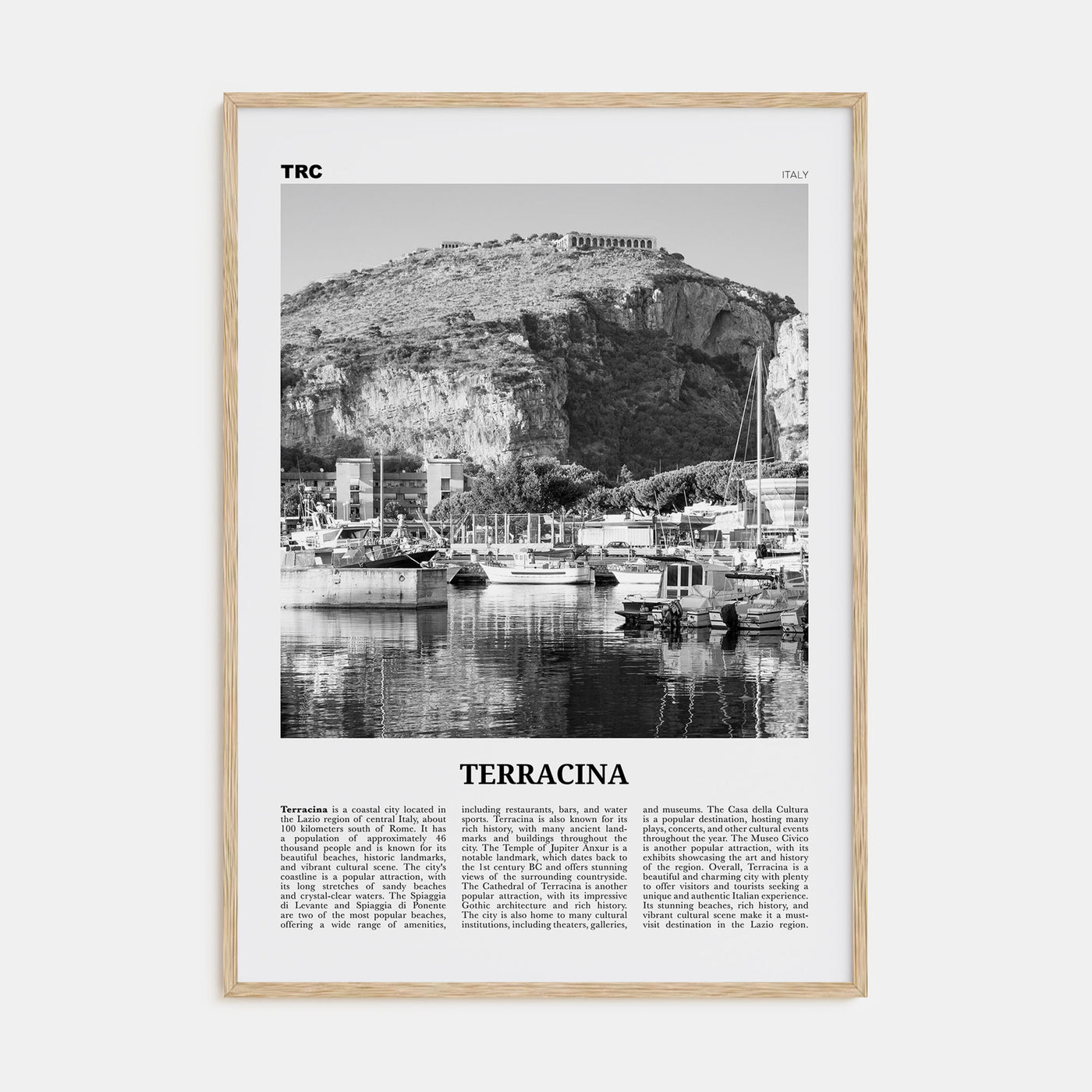 Terracina Travel B&W Poster