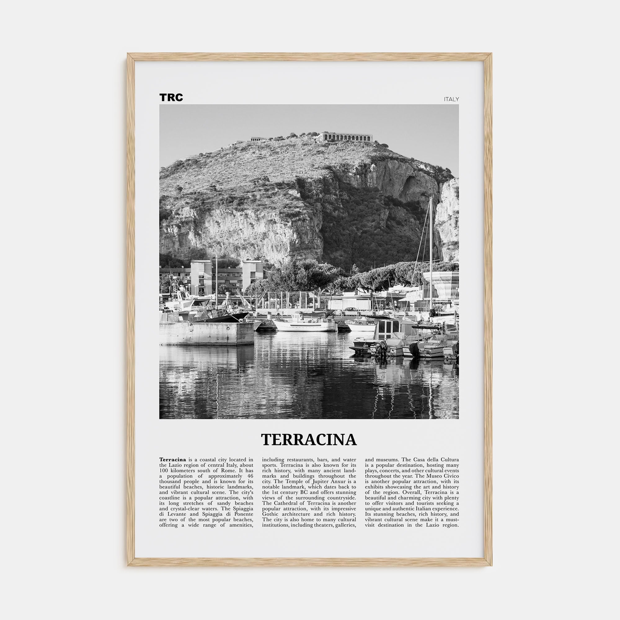 Terracina Travel B&W Poster