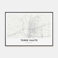 Terre Haute Map Landscape Poster