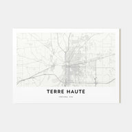 Terre Haute Map Landscape Poster